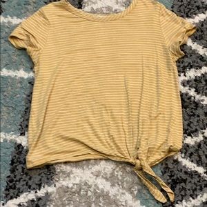 Yellow and white stripe shirt